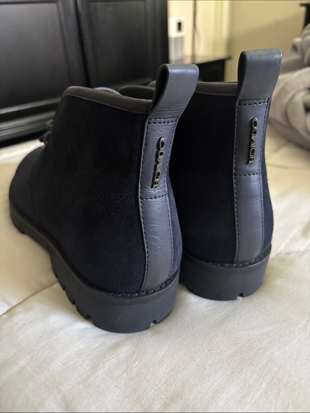 Coach Men’s Dark Blue Suede Chelsea Boots